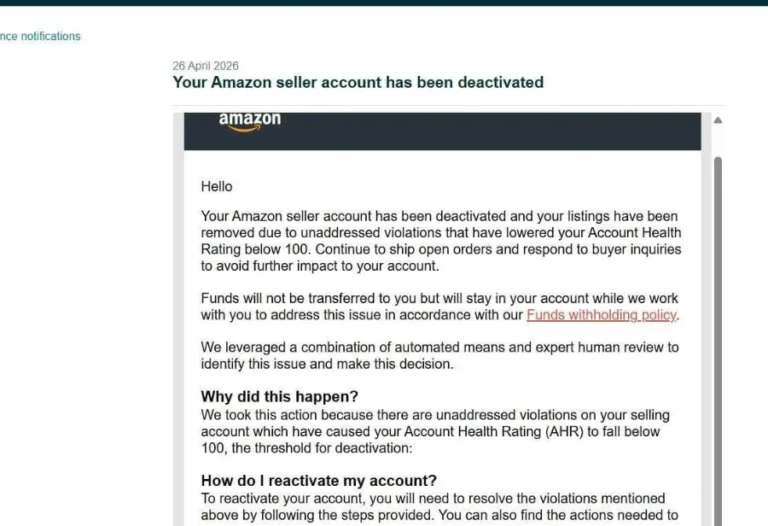 Amazon Seller Account 1 - Elite Reinstatement Pros